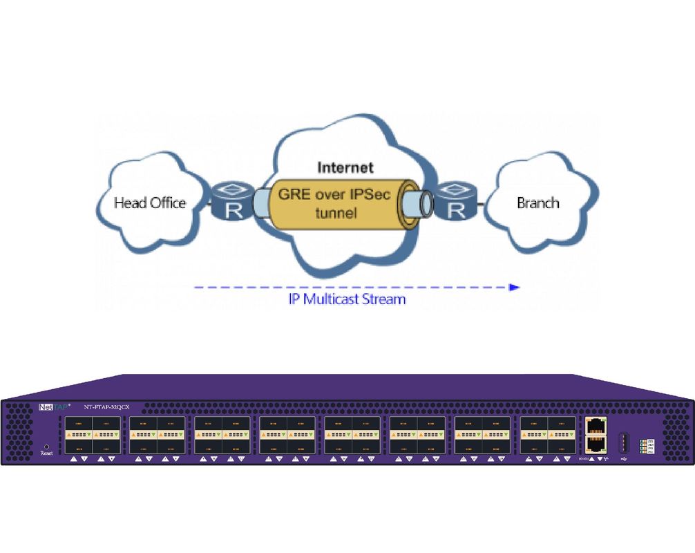 El protocolo de túneles de GRE con el succionador etéreo de la red de IPSec en NPB protege datos del multicast